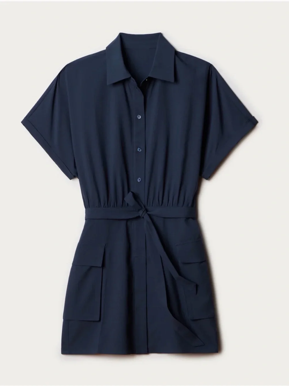 Rhone Mirage Shirt Dress Small Navy Blue UPF 50 Athleisure Travel NWOT - Picture 2 of 12